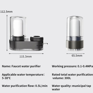 Faucet Water Purifier - Two Removable, Washable Filter Elements